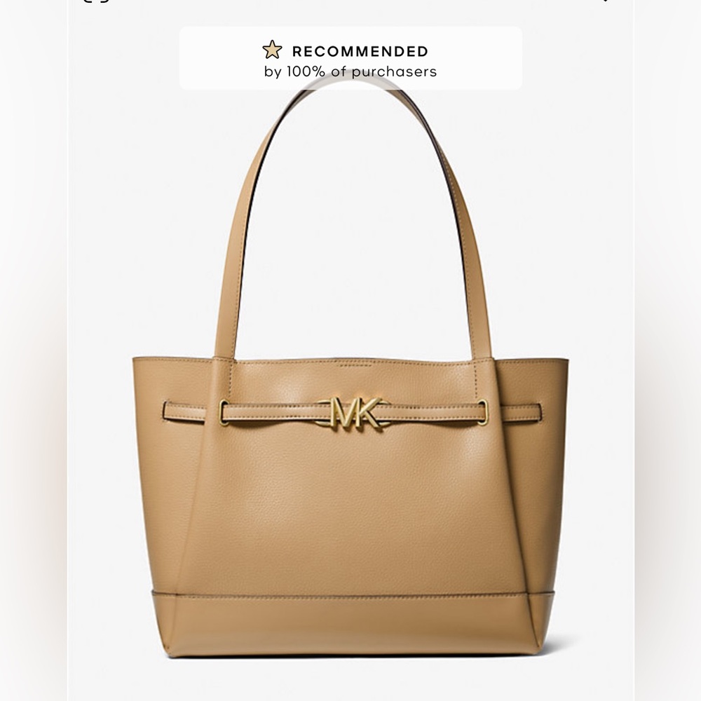 NWT Michael Kors Reed Large Belted Tote Color Camel